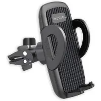 IMoshion Support de téléphone pour voiture - Réglable - Universel - Carbone - Grille de ventilation - Noir