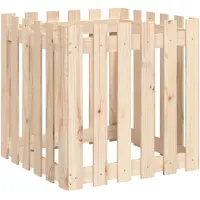 vidaXL Jardinière avec design de clôture 60x60x60 cm pin massif