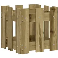vidaXL Jardinière avec design de clôture 30x30x30 cm pin imprégné