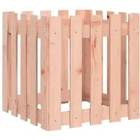 vidaXL Jardinière avec design de clôture 50x50x50 cm Douglas massif