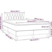 vidaXL Lit Boxspring avec matelas Crème 120x200 cm Tissu