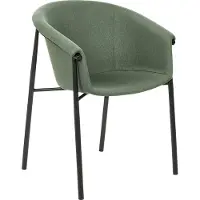 Beliani Lot de 2 chaises de salle à manger en tissu vert rond, design moderne contemporain, sièges de salle à manger