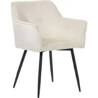 Beliani Ensemble de 2 chaises de salle à manger chaises rembourrées en velours beige clair avec accoudoirs pieds en métal noir