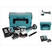 Makita DGA 504 RT1J 18 V Meuleuse sans fil Ø 125 mm brushless avec Boîtier de transport MAKPAC + 1x Batterie 5,0 Ah + Chargeur DC18RC