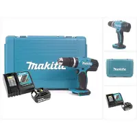 Makita DHP 453 RF Perceuse-visseuse à percussion sans fil 18V 42Nm en coffret + batterie 3,0 Ah + chargeur