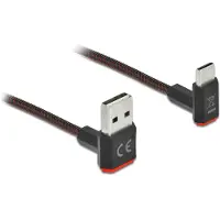 DeLOCK EASY-USB 2.0 Kabel Typ-A Stecker zu USB Type-C Stecker gewinkelt oben / unten 1,5 m schwarz