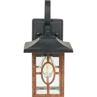 Beliani Applique murale extérieure Cuivre / Noir Métal et verre 35 cm Moderne Rectangulaire Forme de lanterne Éclairage pour extérieur Terrasse Balcon Équipement