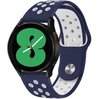 IMoshion Bracelet sportif en silicone - Connexion universelle de 20 mm - Bleu / Blanc