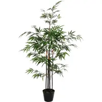 Mica Decorations dans pot en plastique bambou artificielle, Polyester, vert, 75 x 75 x 120 cm