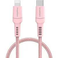 IMoshion ﻿Câble Lightning vers USB-C - Non MFi - Textile tressé - 1 mètre - Rose