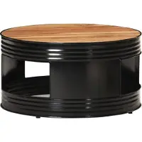 vidaXL Table basse noire 68x68x36 cm acacia massif