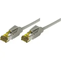 Tecline Câble patch S/FTP, PiMF, Cat 6a, gris, 1,0 m Pour 10 Gigabit/s, sans halogène, avec câble Draka et (SFTP, CAT6a, 1 m)