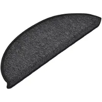 vidaXL Tapis d'escalier 15 pièces 56 x 17 x 3 cm Anthracite Demi-rond