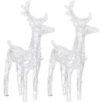 vidaXL Rennes LED 2 pcs. Blanc chaud 80 LEDs Acrylique