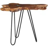 vidaXL Table basse 70 x 45 cm en teck massif et polyrésine