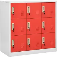 vidaXL Armoire à casiers Gris clair et rouge 90x45x92,5 cm Acier