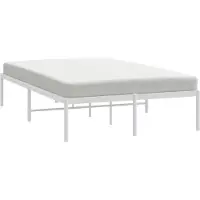 vidaXL Cadre de lit métallique blanc 120x190 cm