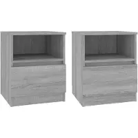 vidaXL Tables de chevet 2 pcs sonoma gris 40x40x50cm bois d'ingénierie