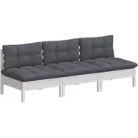 vidaXL Canapé de jardin 3 places avec coussin anthracite pin massif