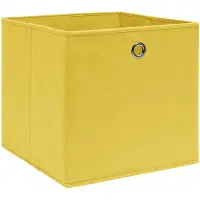 vidaXL Boîtes de rangement 10 pcs. Non tissé 28x28x28 cm Jaune