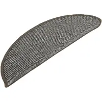 vidaXL Tapis d'escalier 15 pièces 56 x 17 x 3 cm Gris Demi-rond