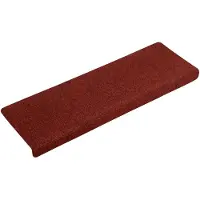 vidaXL Tapis d'escalier autocollants 15 pièces 65 x 21 x 4 cm Bordure rectangulaire rouge bordeaux