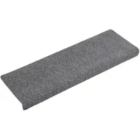 vidaXL Tapis d'escalier autocollants , 5 pièces, 65 x 21 x 4 cm, gris clair, bord rectangulaire