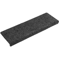 vidaXL Tapis d'escalier autocollants, 10 pièces, 65 x 21 x 4 cm, gris, bord rectangulaire