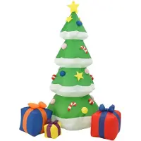 vidaXL Sapin de Noël gonflable avec LED Int/Ext 240 cm