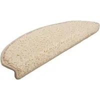 vidaXL Tapis d'escalier 15 pièces 65 x 21 x 4 cm Crème Demi-rond Grand