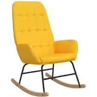 vidaXL Chaise à bascule Jaune moutarde Tissu