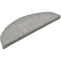 vidaXL Tapis d'escalier 15 pièces 56 x 17 x 3 cm Gris clair Demi-rond