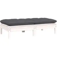 vidaXL Canapé de jardin 2 places avec coussins Pin massif blanc