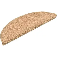 vidaXL Tapis d'escalier 15 pièces 56 x 17 x 3 cm Doré Demi-rond
