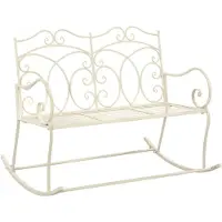vidaXL Banc de jardin 104 cm fer antique blanc