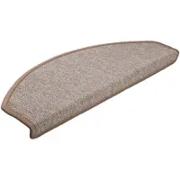 vidaXL Tapis d'escalier 15 pièces 65 x 24 x 4 cm Marron clair Demi-rond Grand