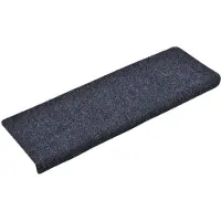 vidaXL Tapis d'escalier autocollants 10 pièces 65 x 21 x 4 cm Anthracite Bord rectangulaire