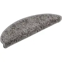 vidaXL Tapis d'escalier 15 pièces 56 x 17 x 3 cm Gris Demi-rond