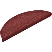 vidaXL Tapis d'escalier 15 pièces 56 x 17 x 3 cm Bordeaux Demi-rond