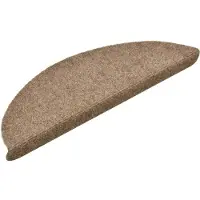 vidaXL Tapis d'escalier autocollants 10 pièces 56 x 17 x 3 cm Beige Demi-rond