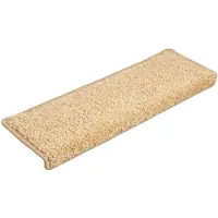 vidaXL Tapis d'escalier 10 pièces 65 x 21 x 4 cm Crème Bord rectangulaire