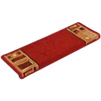 vidaXL Tapis d'escalier autocollants 15 pcs 65x21x4 cm Rouge