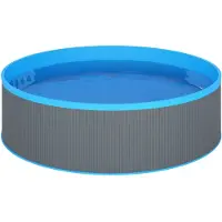 vidaXL Piscine "Rappin" avec pompe de filtration en métal gris. Dimensions (L/H) 350x90 cm