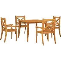 vidaXL Ensemble de jardin 5 pièces en bois massif d'acacia