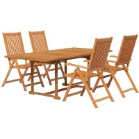 vidaXL Ensemble de jardin 5 pièces en bois massif d'acacia