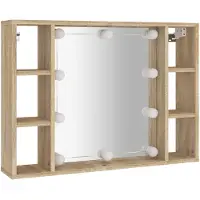 vidaXL Armoire de toilette avec LED Chêne Sonoma 76x15x55 cm