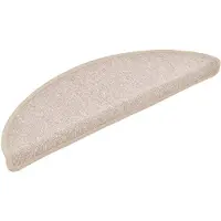 vidaXL Tapis d'escalier 15 pièces 56 x 17 x 3 cm Taupe Demi-rond