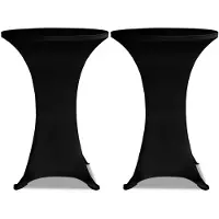 vidaXL Housses élastiques de table Ø 80 cm Noir 2 pcs