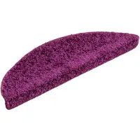vidaXL Tapis d'escalier 10 pièces 56x17x3 cm Violet Demi-rond