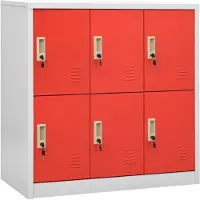 vidaXL Armoire à casiers Gris clair et rouge 90x45x92,5 cm Acier